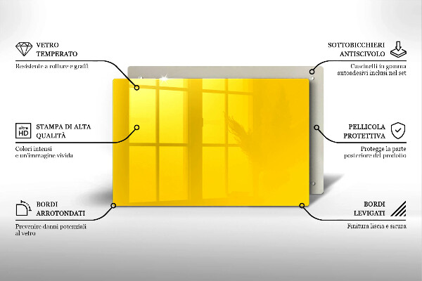 Protetor de fogão de vidro Cor amarela