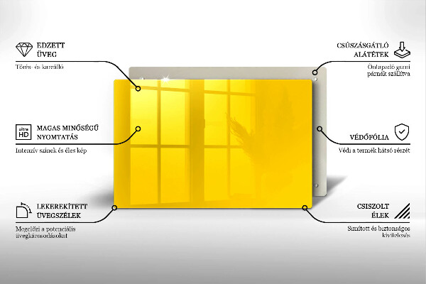 Protetor de fogão de vidro Cor amarela