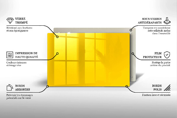 Protetor de fogão de vidro Cor amarela