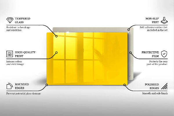 Protetor de fogão de vidro Cor amarela