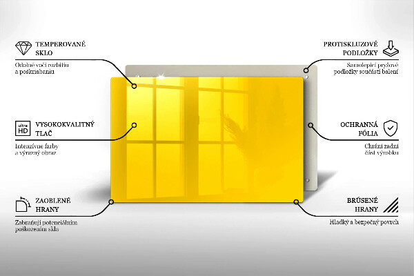 Protetor de fogão de vidro Cor amarela