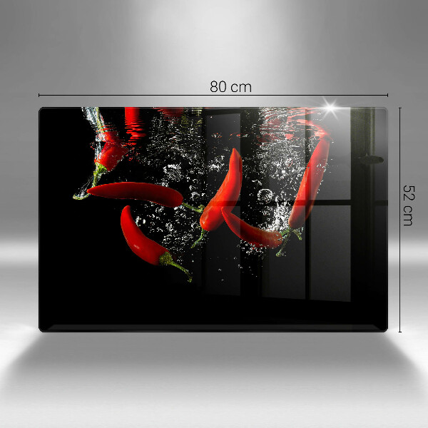 Protetor para fogão de vidro Pimentas em água