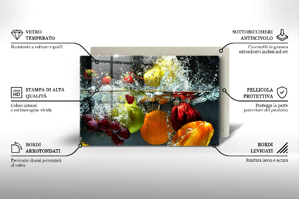 Cobertura placa vitrocerámica Fruta suculenta na água