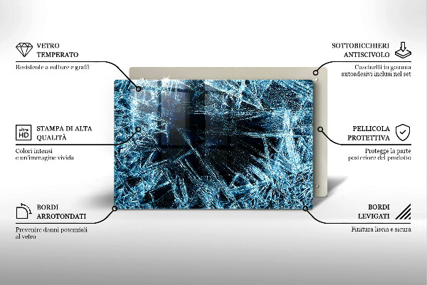 Protetor para fogão de vidro Estrutura de gelo afiada