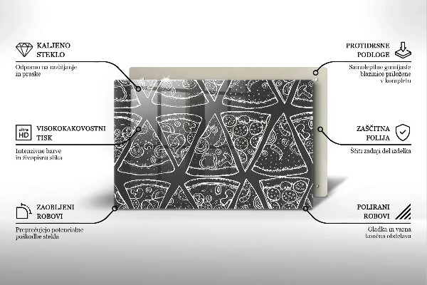 Protetor para fogão de vidro Ilustração de pizza