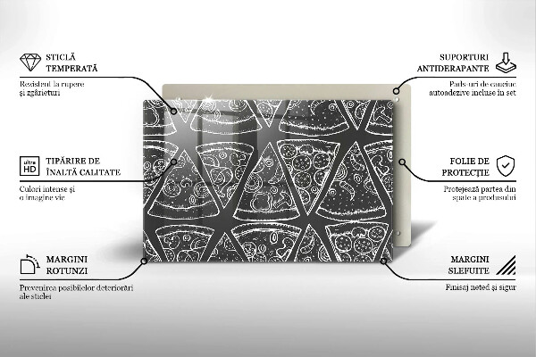 Protetor para fogão de vidro Ilustração de pizza