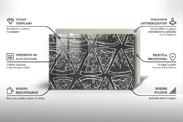 Protetor para fogão de vidro Ilustração de pizza