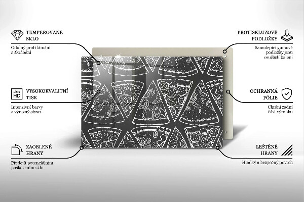 Protetor para fogão de vidro Ilustração de pizza