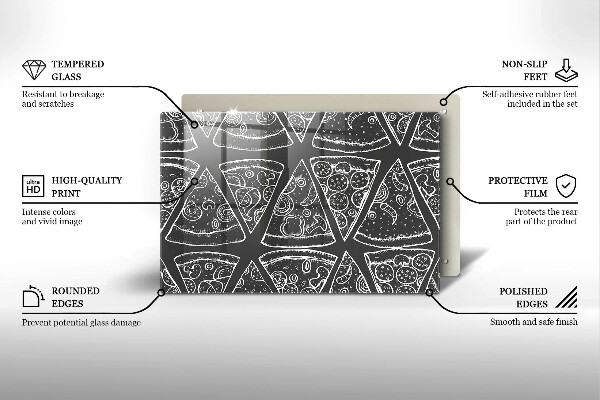 Protetor para fogão de vidro Ilustração de pizza