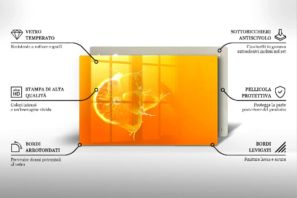 Cobertura placa vitrocerámica Fruta laranja suculenta