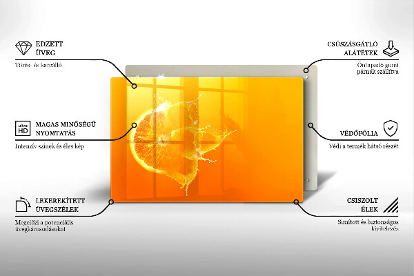 Cobertura placa vitrocerámica Fruta laranja suculenta