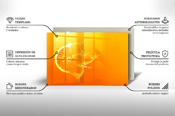 Cobertura placa vitrocerámica Fruta laranja suculenta