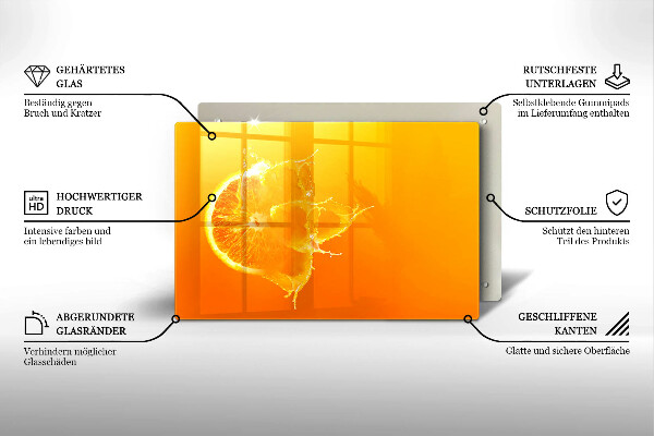 Cobertura placa vitrocerámica Fruta laranja suculenta
