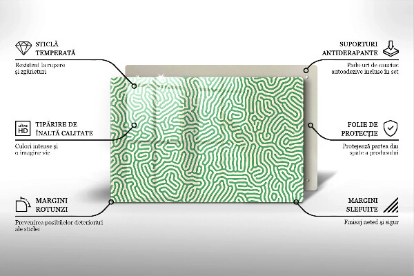 Protetor em vidro para fogão Linhas abstratas