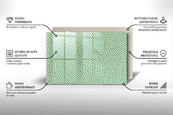 Protetor em vidro para fogão Linhas abstratas