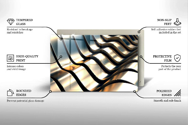 Protetor para fogão de vidro Formas metálicas 3D
