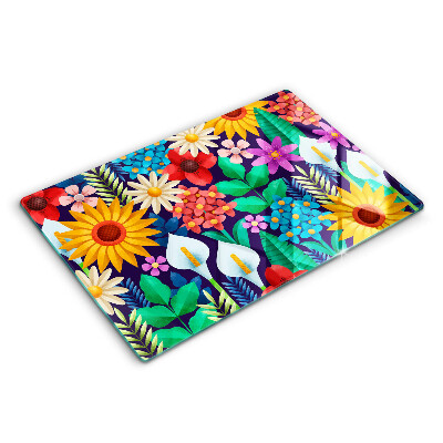 Protetor para fogão de vidro Ilustração de um prado de flores