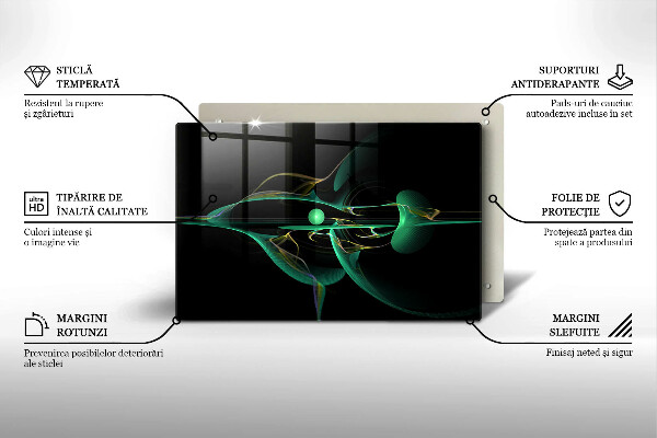 Protetor em vidro para fogão Abstração moderna