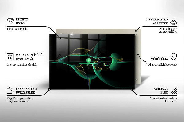 Protetor em vidro para fogão Abstração moderna