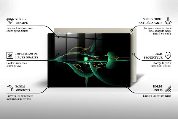 Protetor em vidro para fogão Abstração moderna