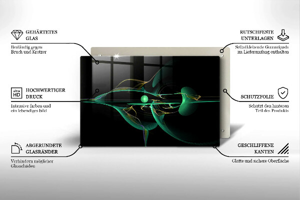 Protetor em vidro para fogão Abstração moderna