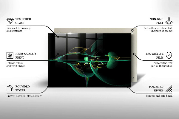 Protetor em vidro para fogão Abstração moderna