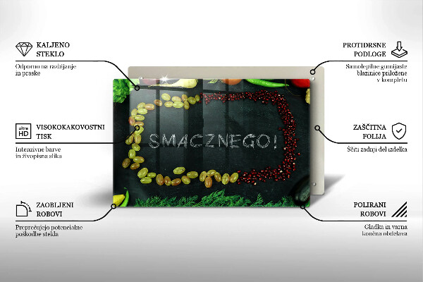 Protetor para fogão de vidro A inscrição Bom apetite!