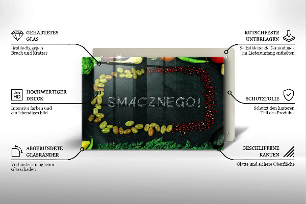 Protetor para fogão de vidro A inscrição Bom apetite!