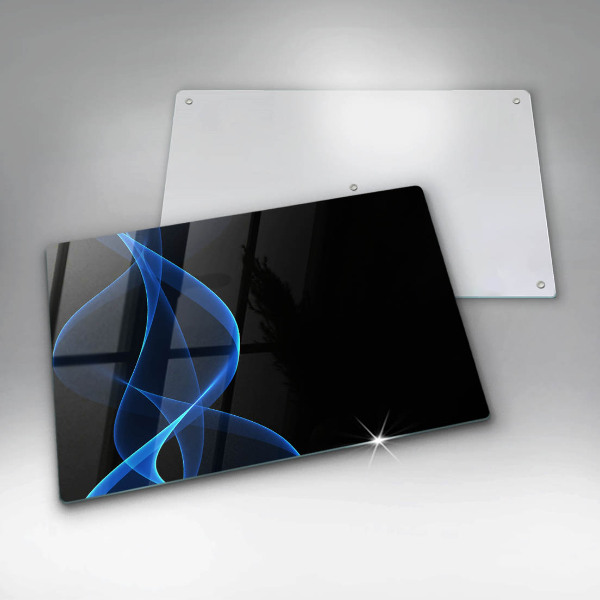 Protetor em vidro para fogão Linhas de fumaça azul