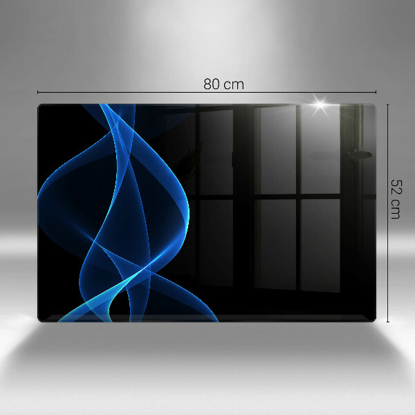 Protetor em vidro para fogão Linhas de fumaça azul