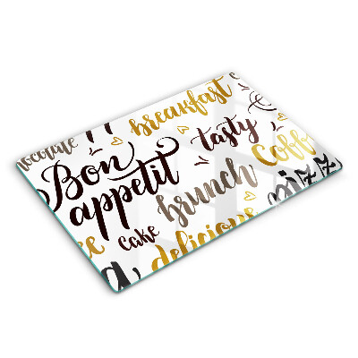 Protetor em vidro para fogão legendas de bom apetite