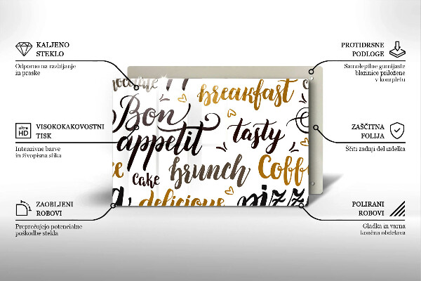 Protetor em vidro para fogão legendas de bom apetite