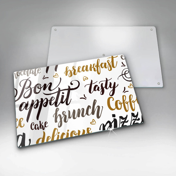 Protetor em vidro para fogão legendas de bom apetite