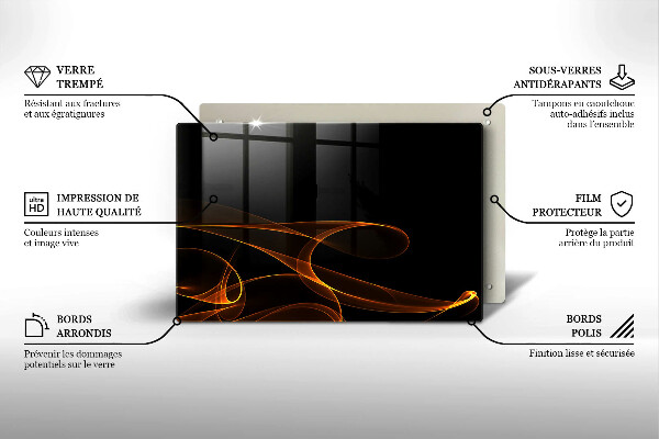 Protetor para fogão de vidro Linhas abstratas
