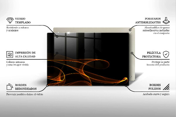 Protetor para fogão de vidro Linhas abstratas