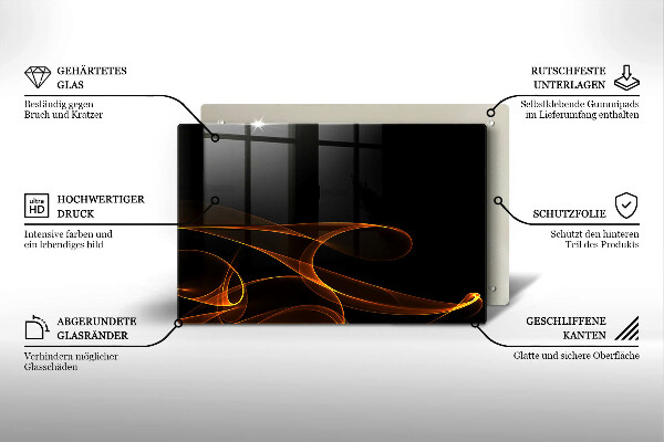 Protetor para fogão de vidro Linhas abstratas