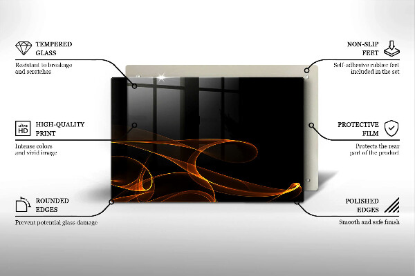 Protetor para fogão de vidro Linhas abstratas