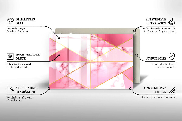 Protetor de fogão de vidro Mármore geométrico