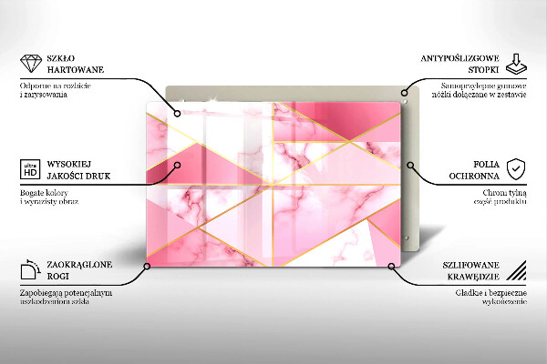 Protetor de fogão de vidro Mármore geométrico