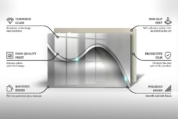 Protetor para fogão de vidro Abstração de metal