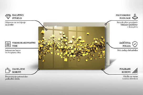 Protetor em vidro para fogão Geometria 3D abstrata