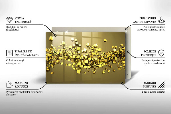 Protetor em vidro para fogão Geometria 3D abstrata