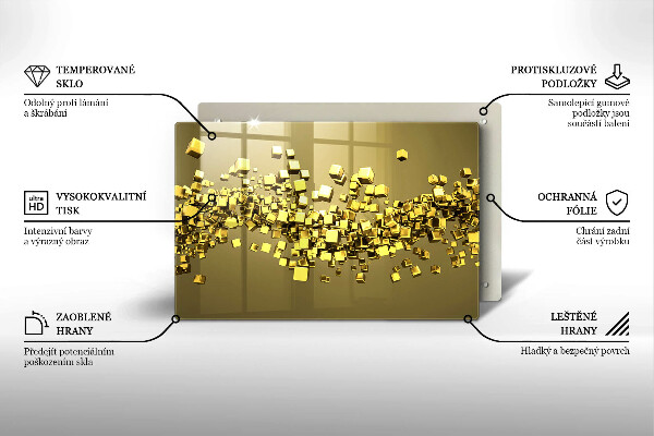 Protetor em vidro para fogão Geometria 3D abstrata