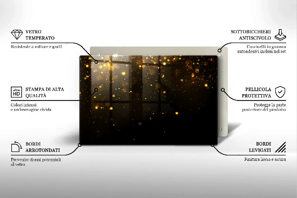 Cobertura placa vitrocerámica Glitter dourado