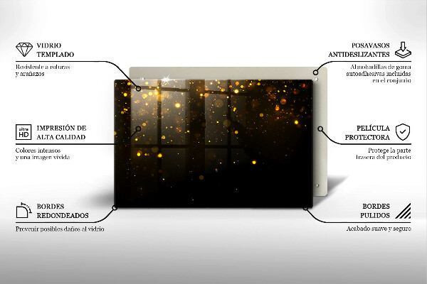 Cobertura placa vitrocerámica Glitter dourado