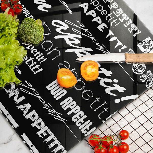 Protetor para fogão de vidro Legendas de cozinha Bom apetite