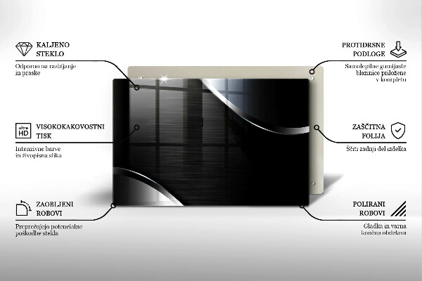 Protetor em vidro para fogão Abstração de metal