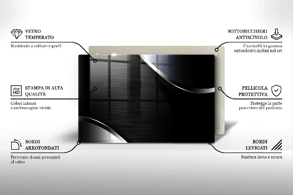 Protetor em vidro para fogão Abstração de metal