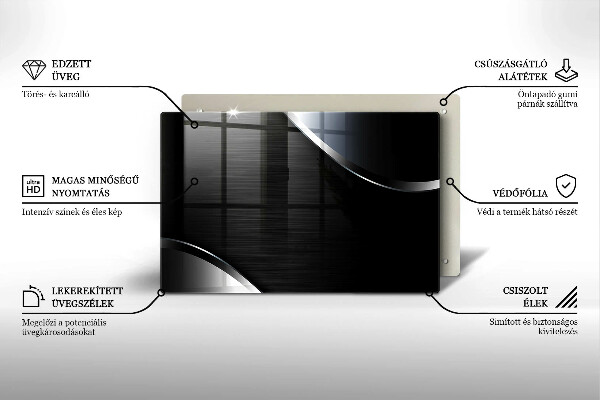 Protetor em vidro para fogão Abstração de metal