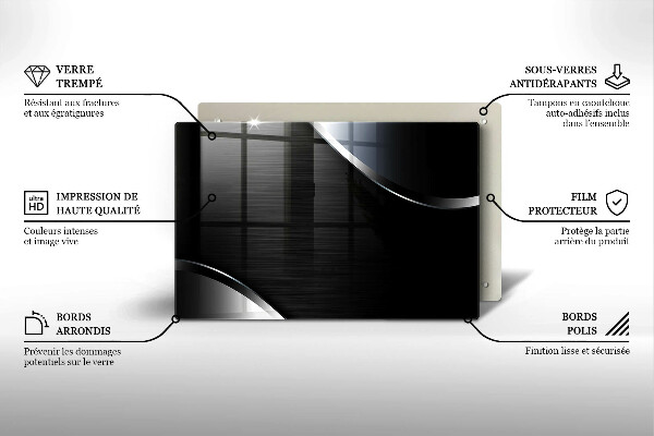 Protetor em vidro para fogão Abstração de metal